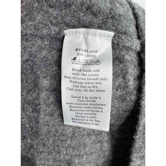 Everlane Mock Neck Sweater Size XL Charcoal Grey Wool Blend Cozy Capsule - Picture 6 of 6